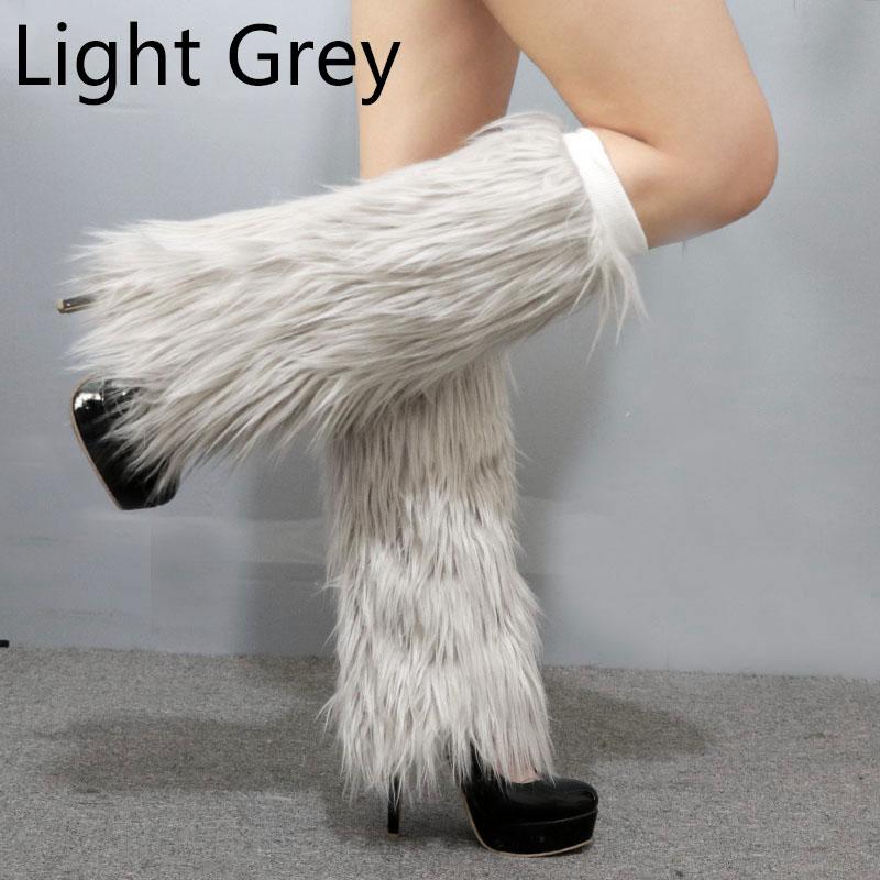 Женские гетры в стиле Лолиты Rave Fluffies из искусственного меха, согревающие гетры с рукавами для ног, зимние бахилы в стиле Харадзюку