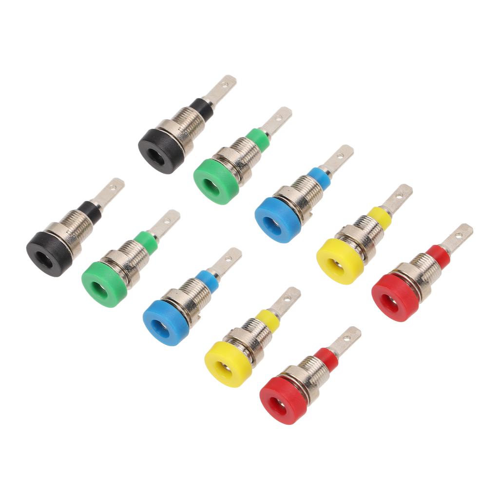 Гнездо типа «банан» 2 мм, латунь, безопасная, 5 цветов, панельное крепление, зажим для электроники, судов, автофургонов