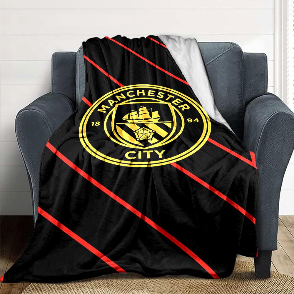 Manchester City Fc Crest Blankets Flannel Printed Breathable Warm Throw Blanket for Home Office Bedspreads 0708a8