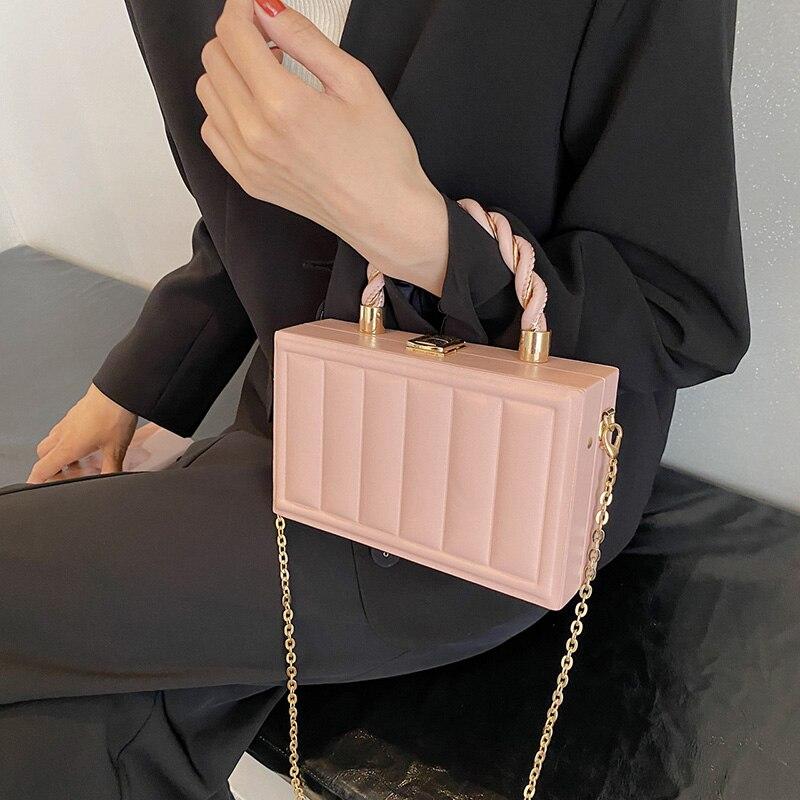 Роскошная женская маленькая сумка через плечо с цепочкой, брендовая женская белая розовая сумка и кошельки, клатч, вечерняя сумка, мини-чемодан