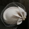 Pure Wool Felt Fascinator Wedding Hat Pillbox Hat for Women Cocktail Party Vintage Lady Winter Solid Beret Hat Hostesses Cap
