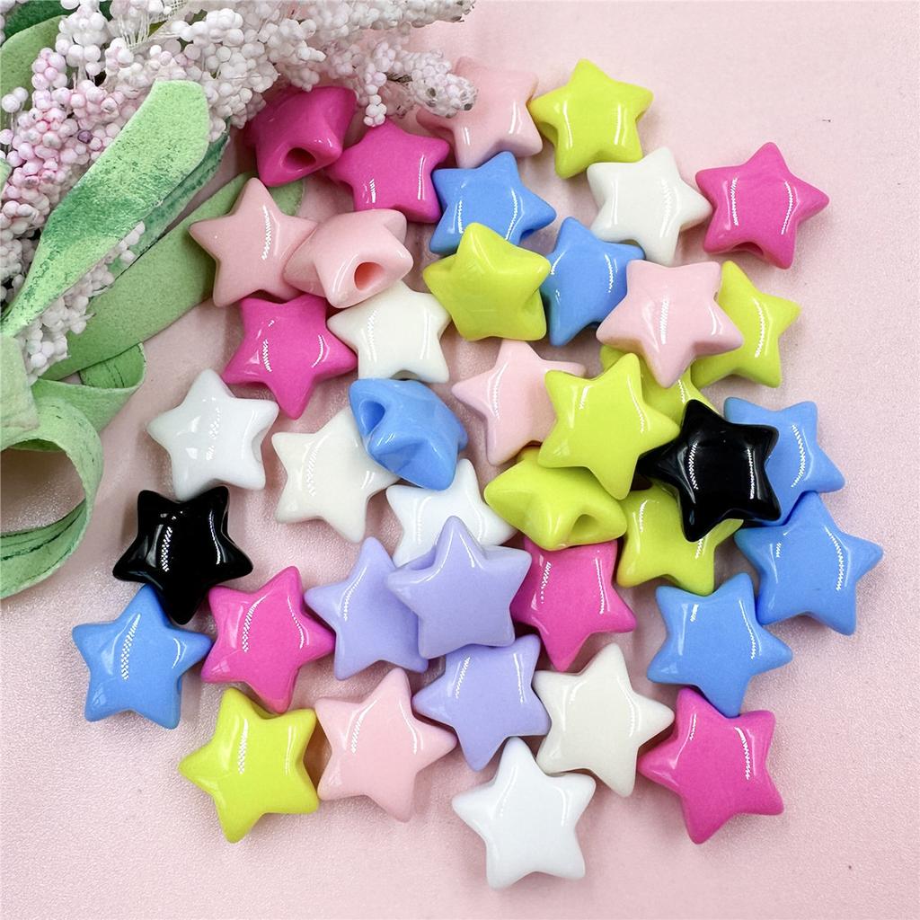 Home Party Supplies Loose Beads Acrylic Jewelry Accessories 40PCS 14.9mm Star For Jewelry Making Bracelets Advanced Necklace Fashion DIY