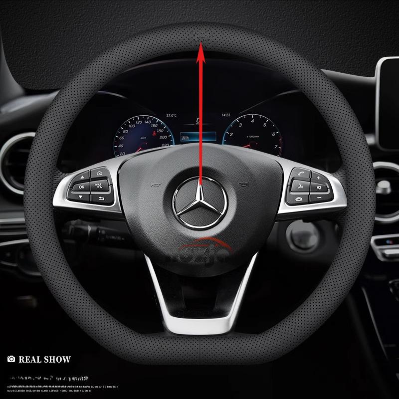 Кожаная накладка на руль автомобиля для Mercedes-Benz GLE S GLE GLS G GL CL ML R SL GLK 400 450 500 350 320 580 38см Аксессуары