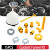 15 шт. набор воронок для заливки охлаждающей жидкости в радиатор автомобиля, защищенный от протечек инструмент для системы охлаждения, универсальный для транспортных средств, морских лодок, Subaru Honda