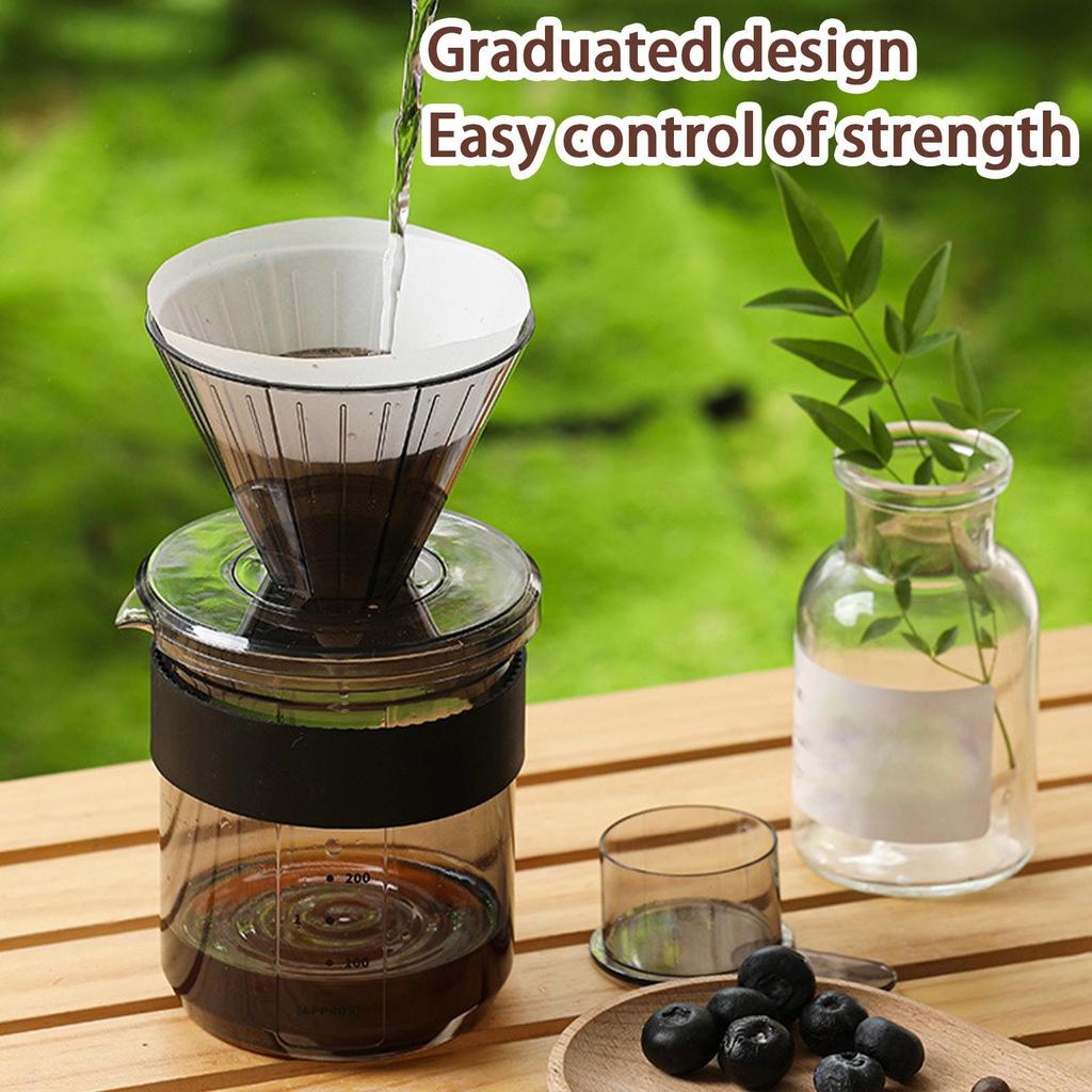 Pour Over Coffee Maker Three in one hand brew coffee pot Reusable Dripper portable coffee pot with Scale for RV Living Vacation