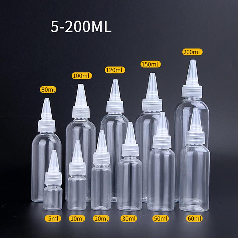 10-200Ml Plastic Squeeze Dropper Bottle With Screw Cap Transparent Eyes Liquid Ink Oil Dropper Bottles Paint Pigment Container
