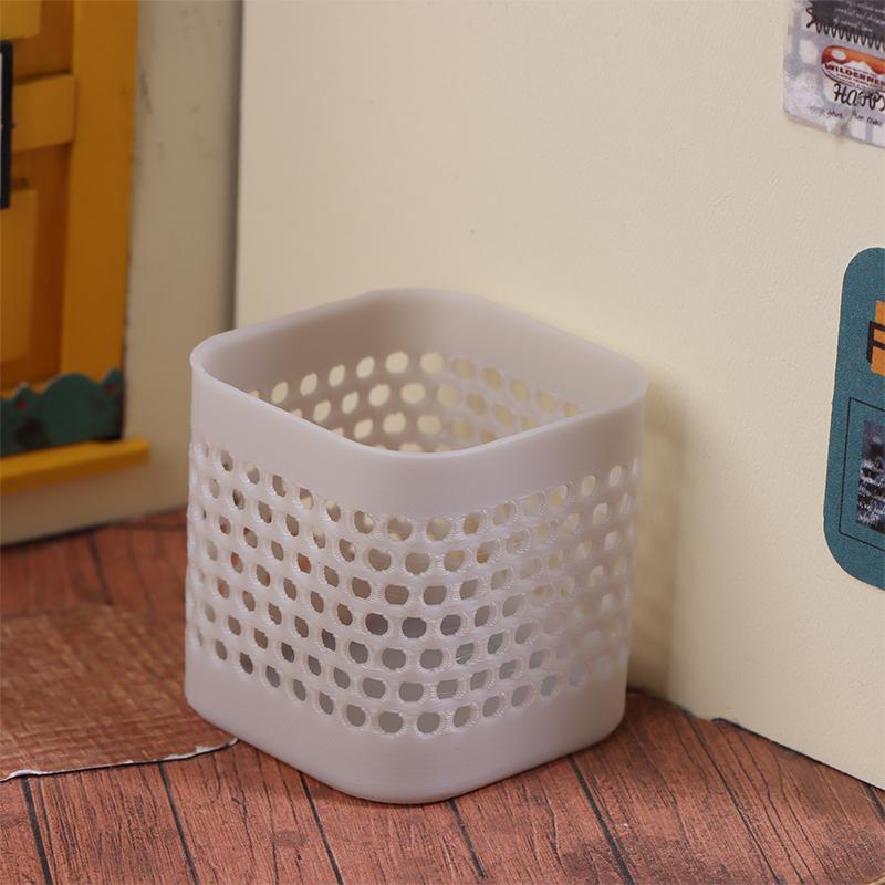 1/12 Dollhouse Mini Storage Basket Laundry Basket Model Dollhouse Furniture Decoration Dolls House Bathroom Accessories