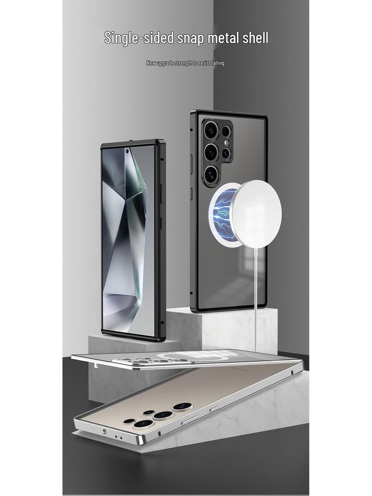 Пристегивающаяся чехол-накладка Samsung S26 Ultra с металлической защитой объектива для S25 Ultra и S24+