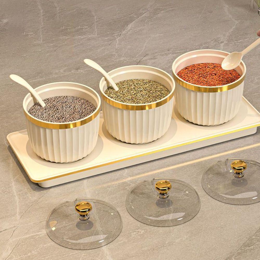 Plastic Condiment Container Sealed Salt Suger Jar Household Spice Jar Salt