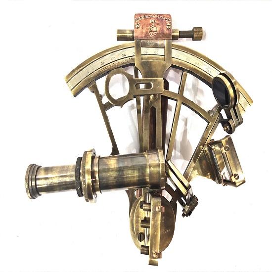 Морской секстант из старинной латуни, винтажная латунь, 20,32 см', морской секстант с коробкой из твердого дерева