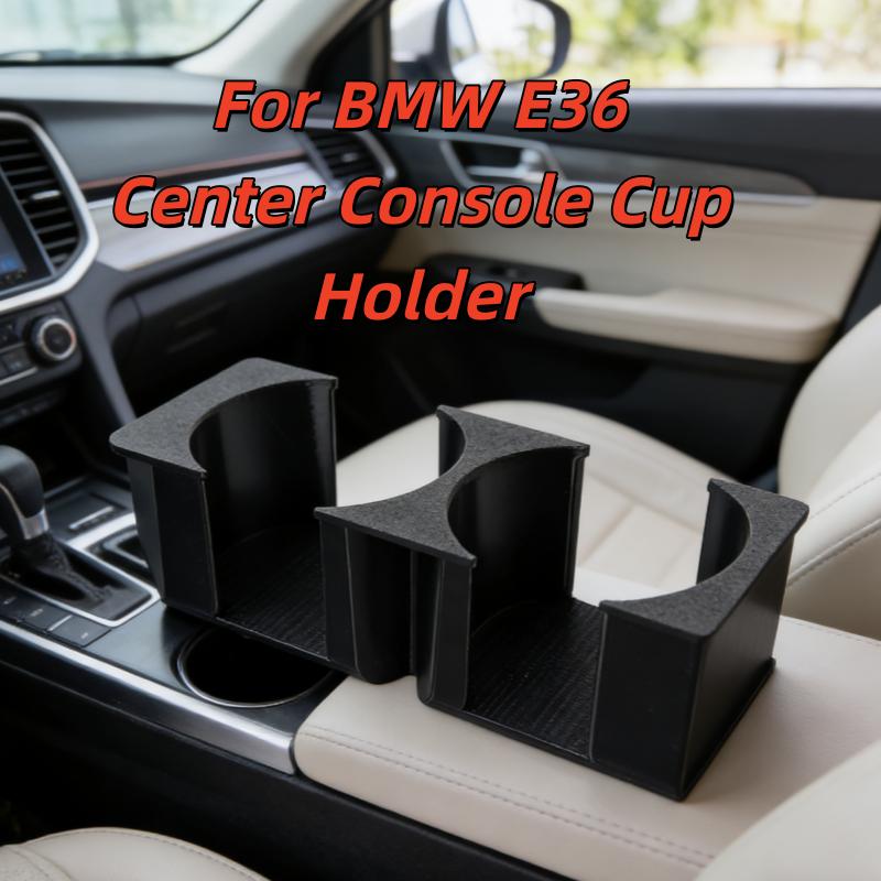 1PC Double Cup Black Holder For BMW E36 Center Console Cup Holder 3D Printed Car Storage Box Car Cup Holder Accessories