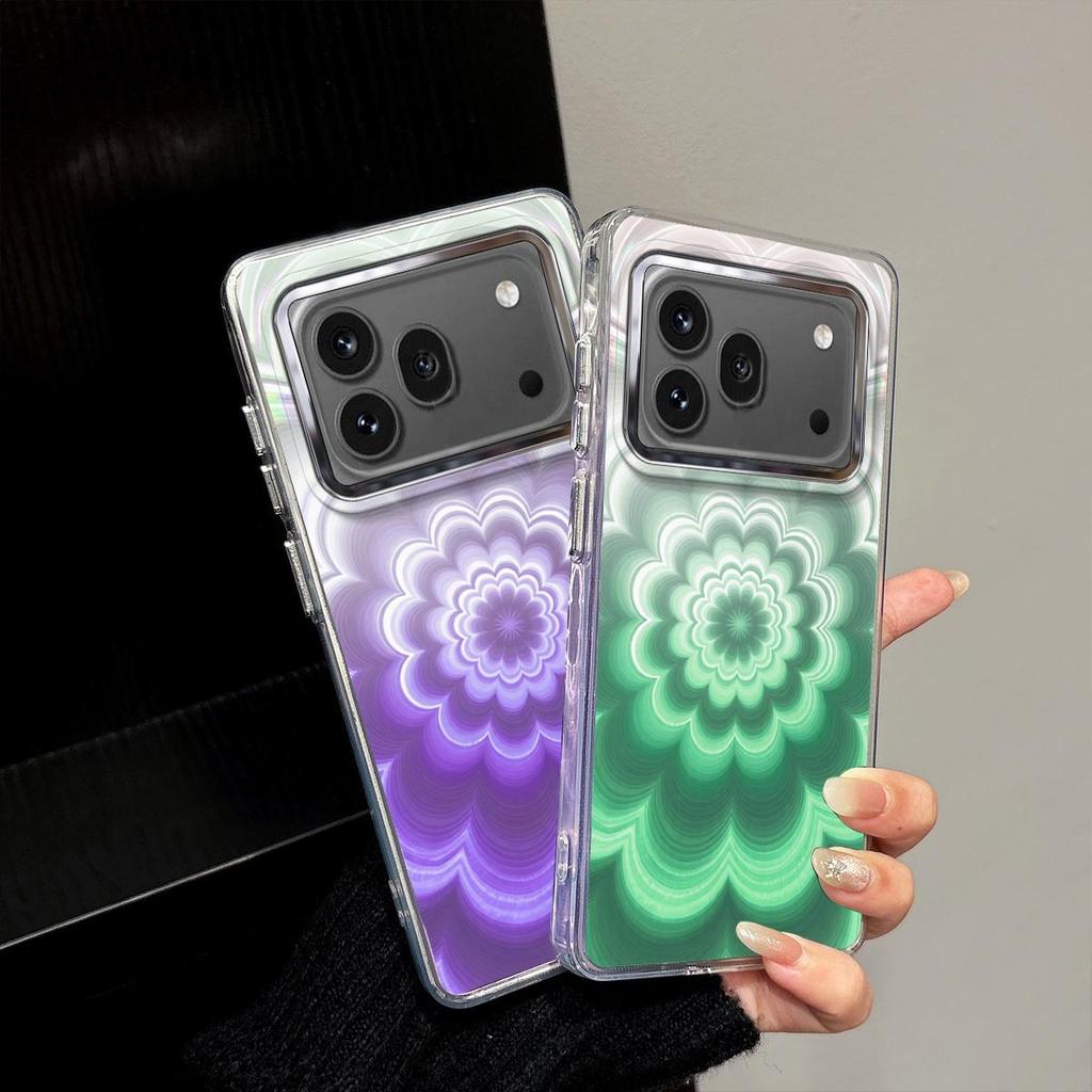 Чехол для HONOR 600 Pro, радужный градиентный, с цветочным принтом, прозрачный, противоударный, с защитой объектива камеры