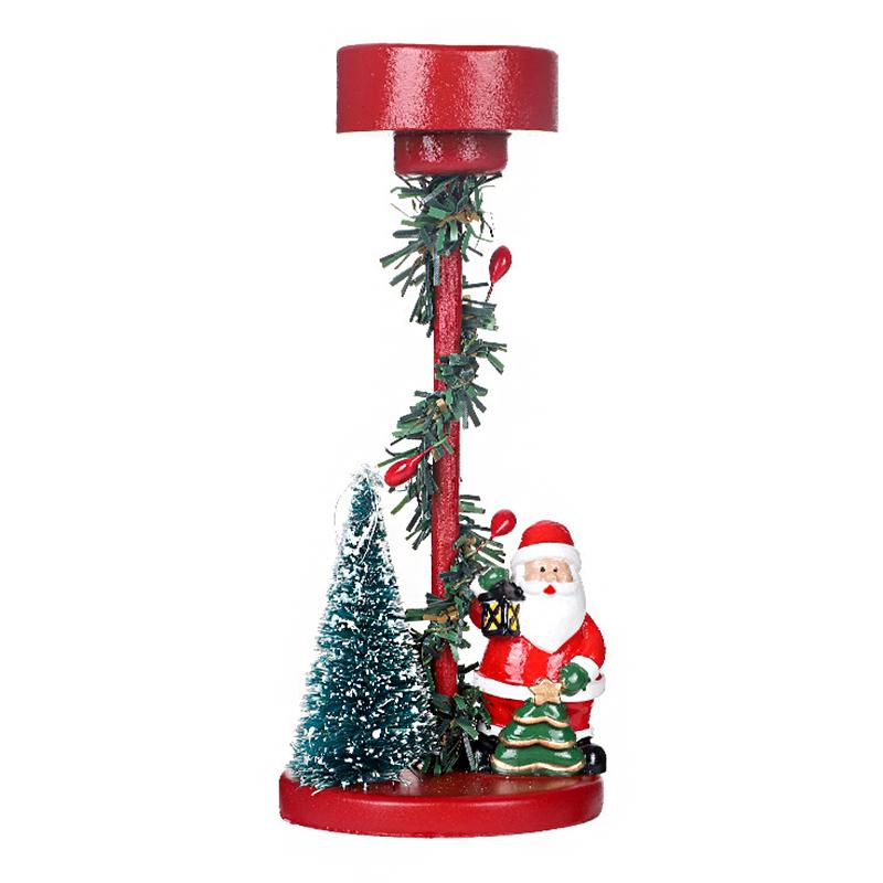 1PC Christmas Trees Festival Red Tabletops Candlestick Decorations Resin Gift Christmas Ornaments Atmosphere