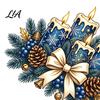 Holiday Glass Decorations Christmas Candle Static Stickers, Removable Window Cling with Bow Pinecone And Pine Decals Branch Pattern, Reusable