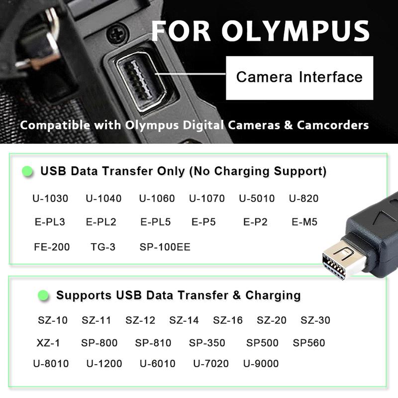 Для камеры Olympus USB-кабель для передачи данных CB-USB5 CB-USB6 12-контактный кабель E-PL3 E450 E400 SZ-14 U1070 SZ-31MR OM-D E-M5 TG-1 Кабель для камеры