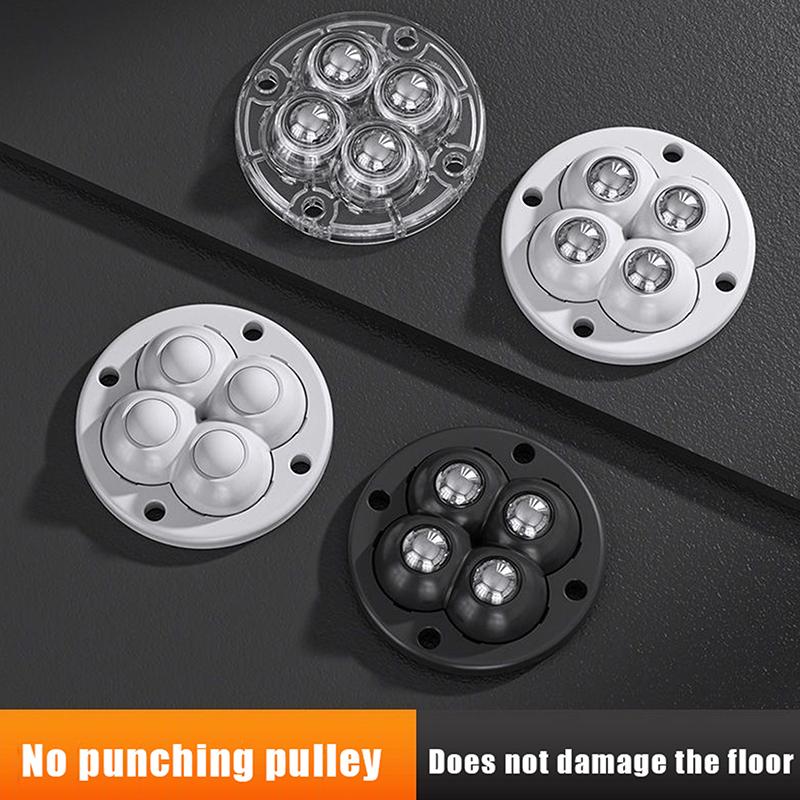 4 шт. самоклеящиеся шариковые универсальные колеса для мебели скрытые нижние ролики вращающиеся ролики бытовые аксессуары