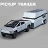 1/32 Cyber Toy Truck Pickup Alloy Car Model Diecasts Off-road Vehicles Truck Car Model Sound Light Kids Toys Gift With Suitcase