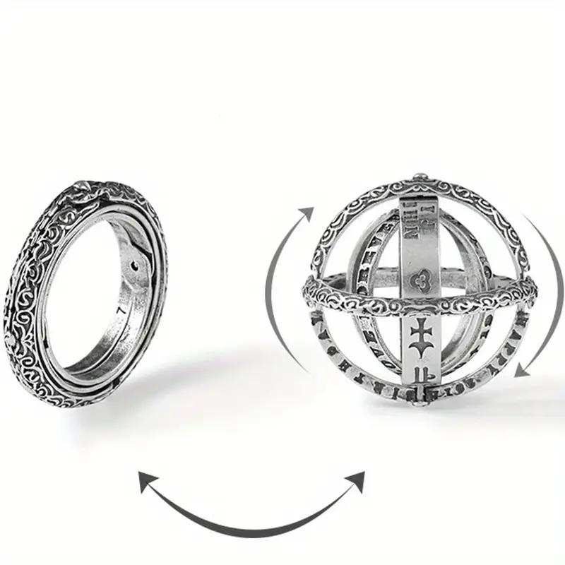 Ретро Кольцо Вселенной в форме шара с переворачивающейся трансформацией для пар