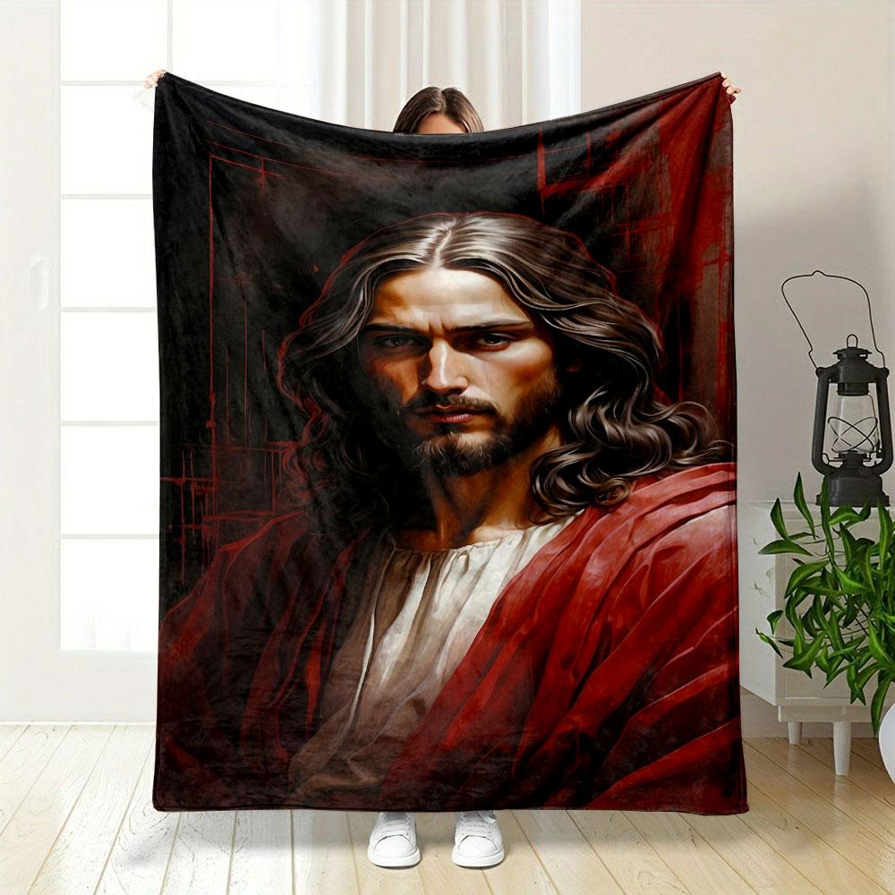 Jesus Portrait Art Blanket bedroom Blanket for Livingroom Couch lunch break Soft throw for Friend's festival Gift