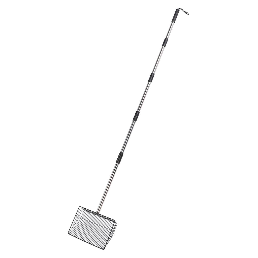 Chicken Poop Scooper 201 Stainless Steel Chicken Coop Litter Scoop Cat Litter Scooper with 5 Extendable Handles