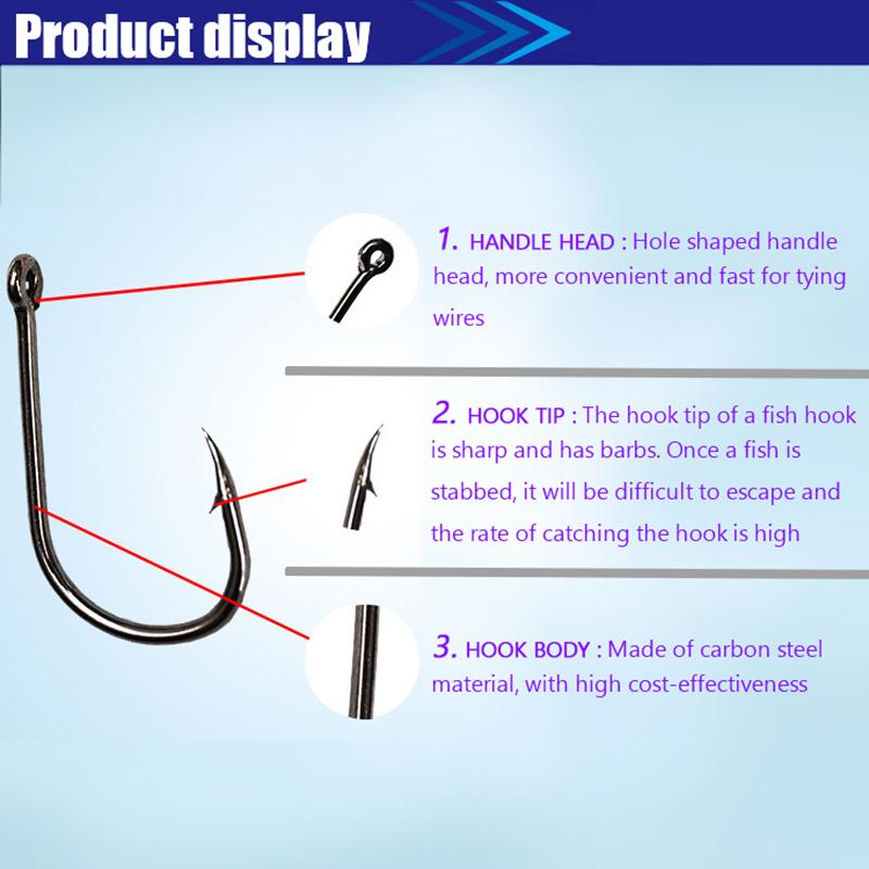 1 Box High Carbon Steel Circle Fishing Hooks Freshwater Fishhook Hole Strong Carp Fish Tackle High Quality
