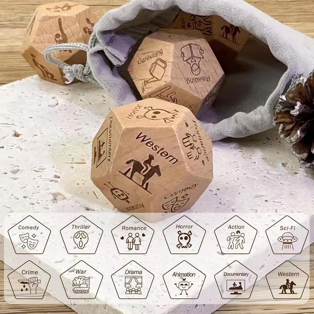 Date Night Dice For Couples Wooden Food Dice,Dice For Her Him Couples Gift Ideas Food Decision Dice Games Birthday Valentines Day Gifts
