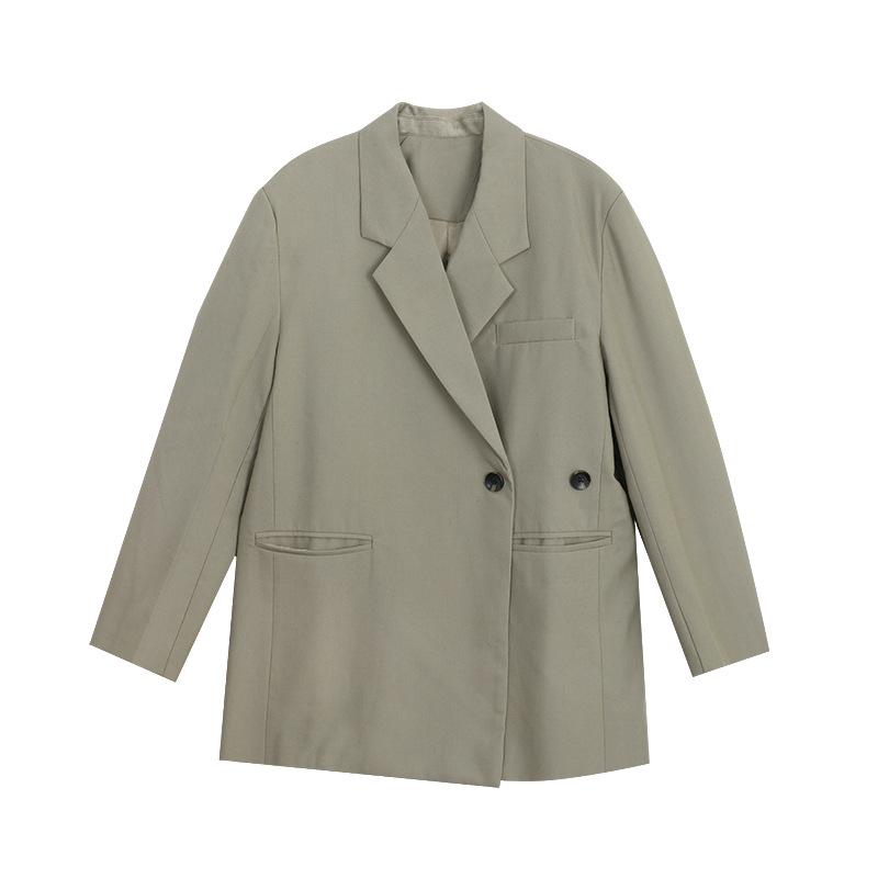 Los Angeles suit, long-sleeved double-breasted autumn medium and long gallery coat for women's new products