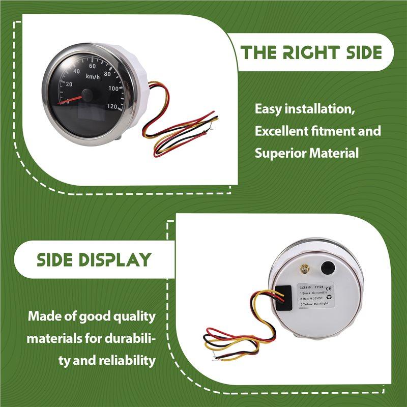 A02Q-120Km/H GPS Speedometer With Antenna Meter COG TRIP Odometer For Car Boat And Motorcycles