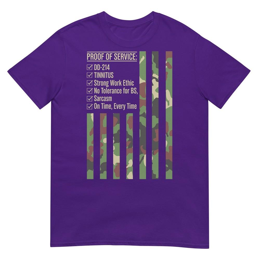 Proof Of Service T Shirt Camouflage Strip Usa Flag Dd214 TShirt