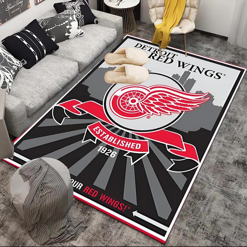 Vintage Detroit Wings Logo Area Rug Suitable for Indoor And Outdoor,Carpets for Kitchens, Homes, Offices, Living Rooms,Home Decor,Christmas Gift