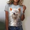 Летняя футболка с 3D-принтом животных, кошек и свиней, женская уличная одежда, повседневная мода Y2k, с круглым вырезом, с коротким рукавом