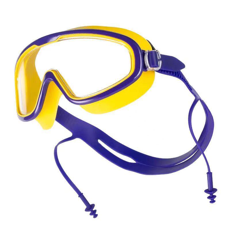 Очки для плавания унисекс с большой оправой для защиты от близорукости – противотуманные, с высоким разрешением, водонепроницаемые для взрослых