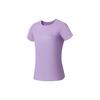 Li Ning Серия Фитнес Логотип Принт Буква Круглый Вырез Пуловер Футболка с Коротким Рукавом Женская Футболка Фиолетовый ATSS778-5
