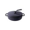 Литая эмалированная кастрюля Ocean Navy 18 см, готовка без воды, выпечка без воды, специальная книга рецептов, в комплекте кастрюля для духовки с 2 крышками [неглубокого типа], отдельно стоящая