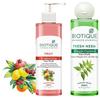 Biotique Очищающее средство для лица с фруктами для осветления, 200 мл и Biotique Очищающее средство для лица со свежим нимом для контроля акне, предотвращает появление прыщей, для всех типов кожи, 200 мл