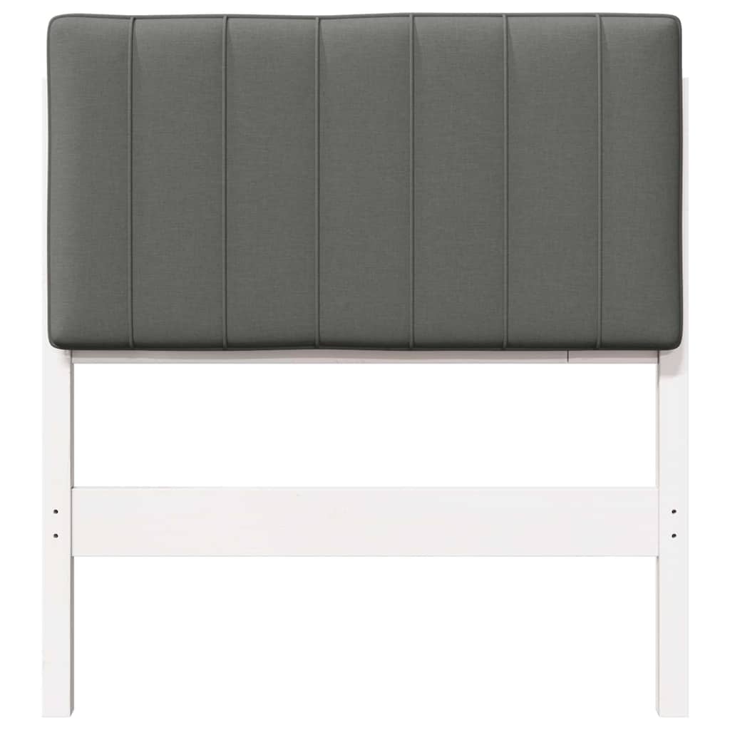 Upholstered Headboard in White and Light Grey 75 cm