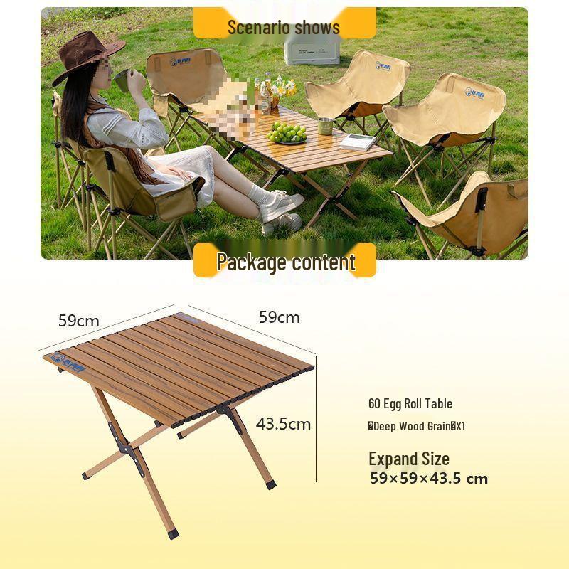 Портативный складной туристический стол и набор стульев-луна с сворачивающимся столом