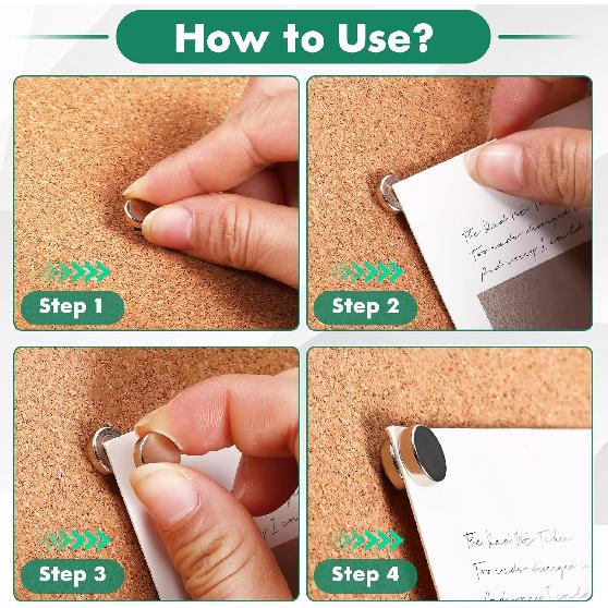 20 Наборов Магнитных Кнопок P, Серебристые Магнитные Гвоздики, Кнопки-Гвоздики для Подвешивания, Держатель для Плакатов, Пластиковые Магнитные Кнопки P, Кнопки-Гвоздики для Стены, Кнопки P для Доски Объявлений