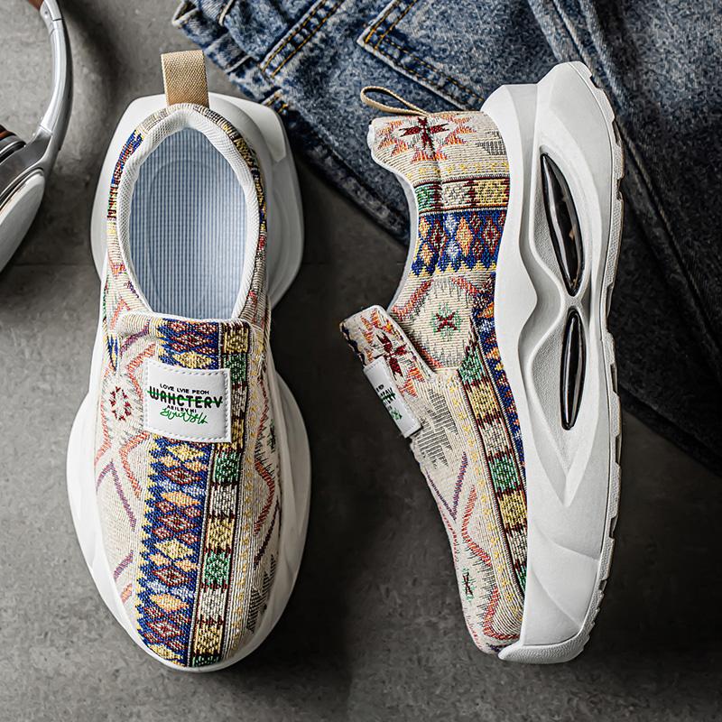 Мужская спортивная обувь, повседневные уличные кроссовки на платформе, студенческие, большие размеры, с принтом, для скейтбординга, увеличивающие рост