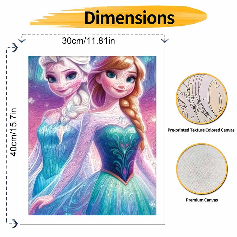Disney Эльза и Анна масляная живопись painting art ручная работа diy painting домашний декор подарок