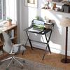 70 Cm Folding Computer Desk With Monitor Shelf Black
