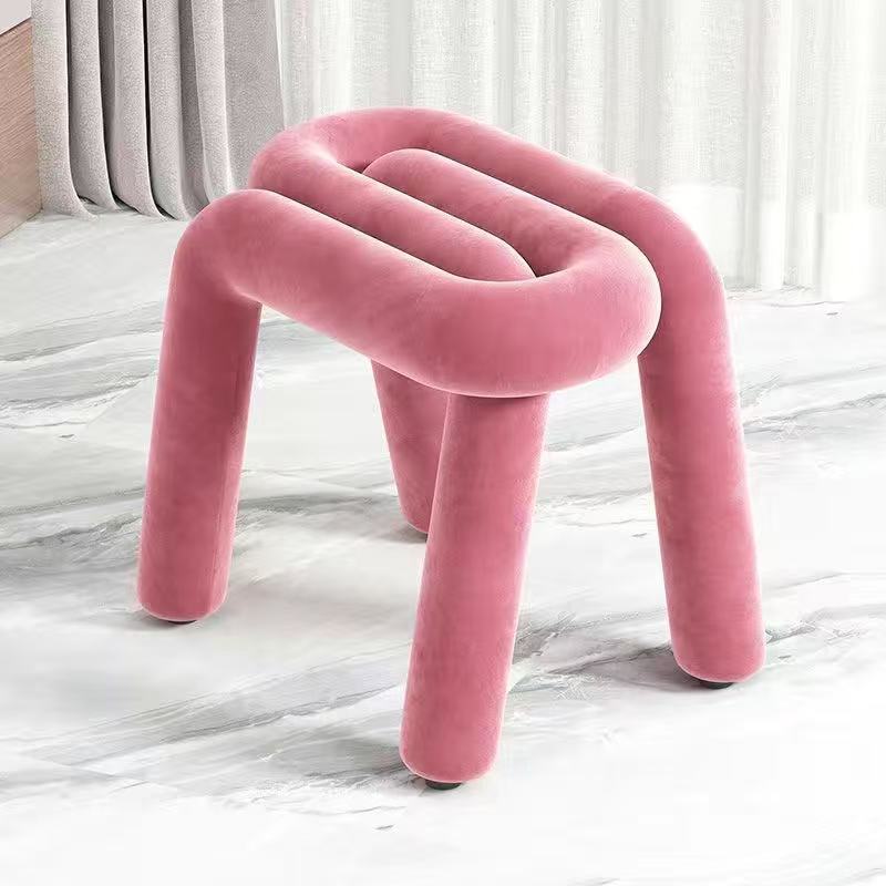 Dressing Chair Makeup Flannel Stool Luxury Comfortable Chair for Dressing Table Livingroom Clothing Store Modern Design