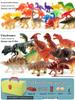 Soft Dinosaur Toys for Kids - Triceratops & Tyrannosaurus Rex Animal Figures Set