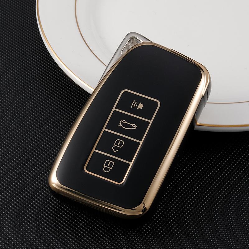 Golden-edged TPU Car Remote Key Cover Case Shell Fob For Lexus NX GS RX IS ES GX LX RC IS UX 200 250 260 300 350 LS 450H 300H Car Accessories