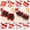 2pcs Chinese Style Children's Bow Wig Tassel Red Bowknot Hairclip Baby Wig Hairpin New Year Festive