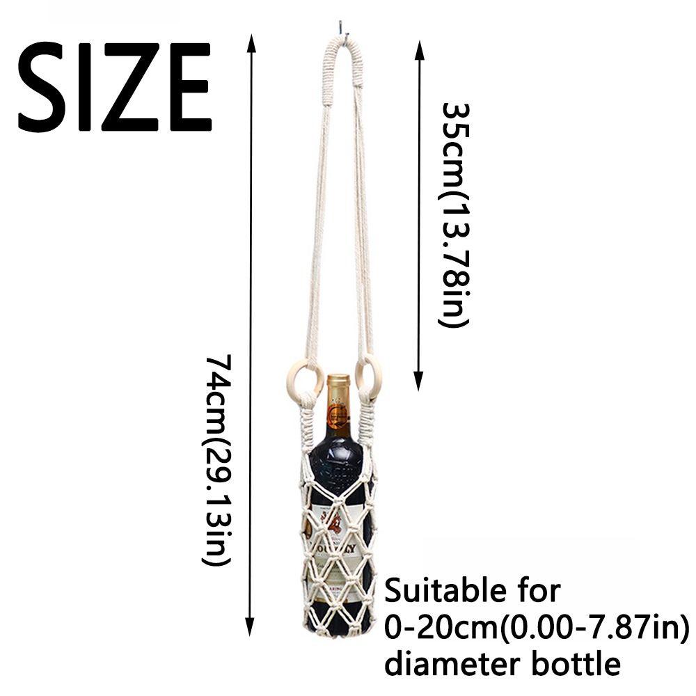 Hollow Out Knitting Water Bottle Holder Bohemian Crochet Wine Bottle Carrier  Hiking
