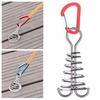 4Pcs Stainless Steel Deck Anchors Pegs Adjustable Spring Deck Anchors Deck Plank Board Gap Fixing Pegs Outdoor Camping Tent Stakes Hook Tent