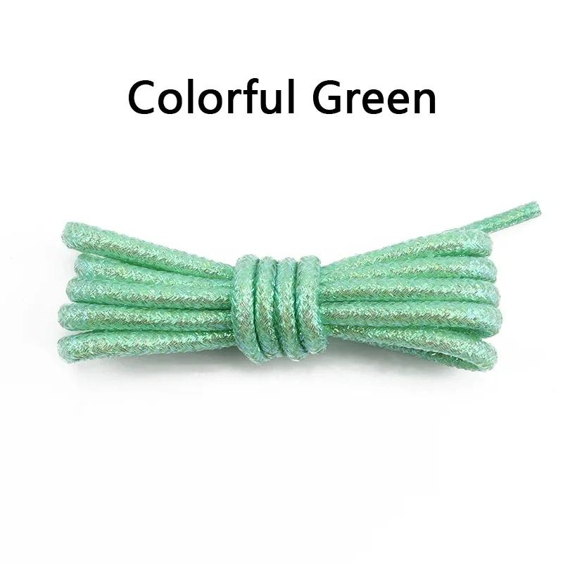 Fashion Color Flash Shoelaces Outdoor Sport Wear Resistant Circular Sports Shoelaces Metallic Luster Gold Silver Flat Shoe Laces