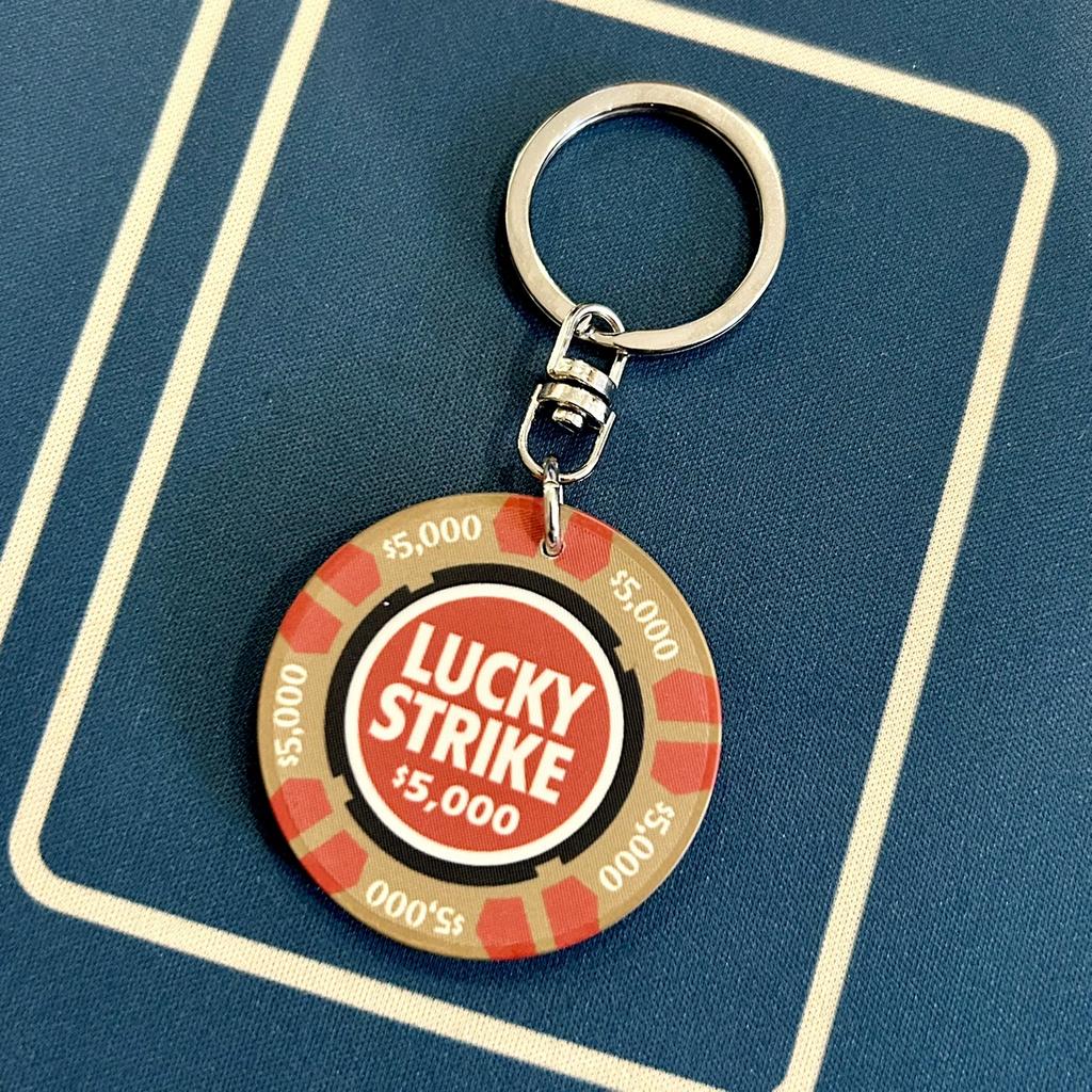 Original LuckyStrike Lucky Chip Car Keychain Pendant American Retro Lucky Jackpot777
