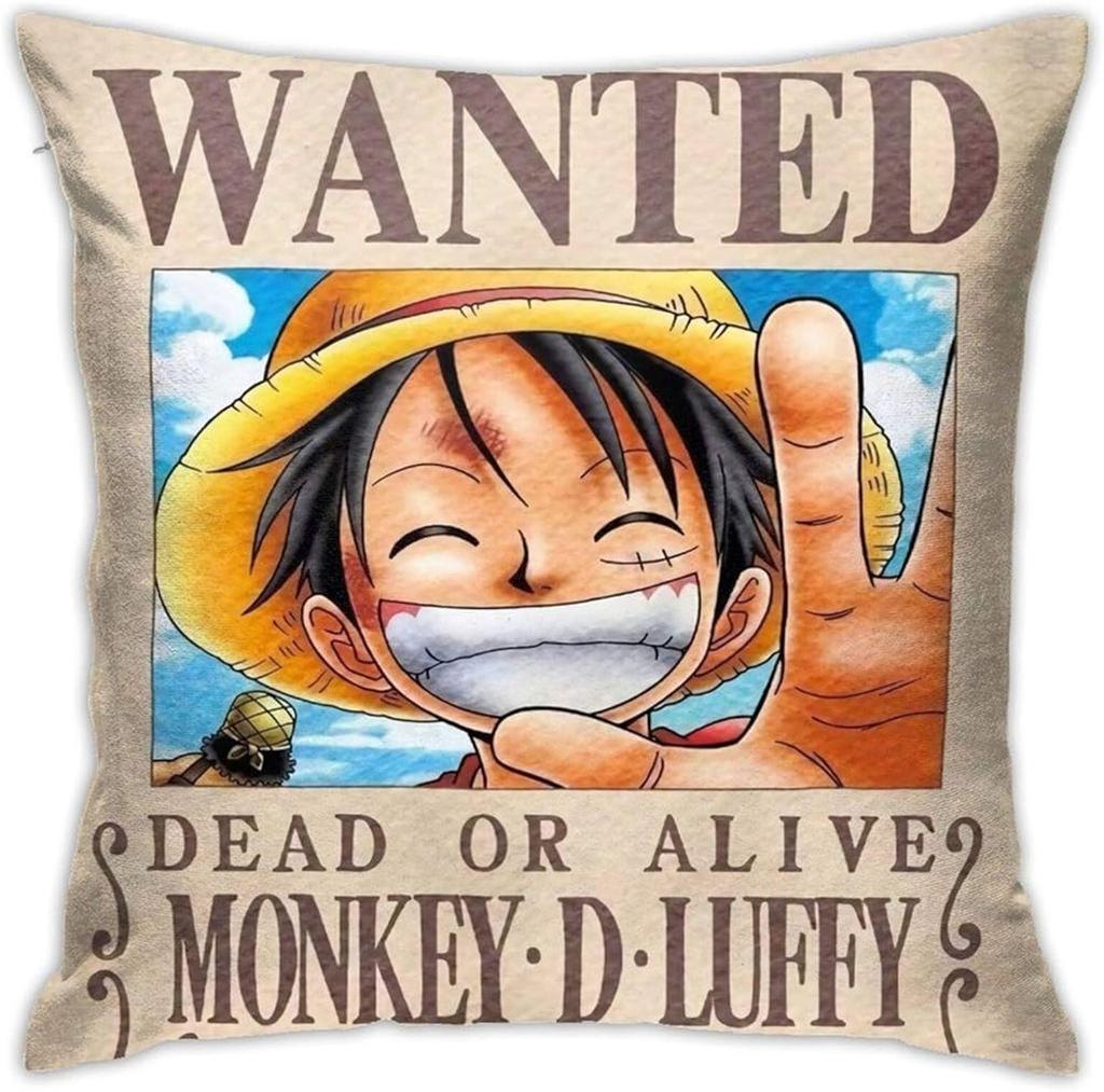 Наволочка с изображением Манки Д. Луффи из One Piece Эксклюзивная лимитированная серия для фанатов аниме Декор в тематике сокровищ для спальни студенческого общежития
